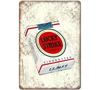 Keviewly Lucky Strike Cigarette Pack Tin Sign Vintage Wall Poster Retro Iron Painting Metal Plaque Sheet for Bar Cafe Garage Home Gift Birthday Wedding