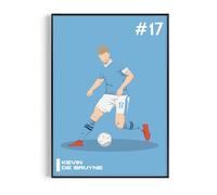 Kevin De Bruyne Poster, Modern Football Wall Art Print, Minimalist Soccer Gift for Fans (Kevin De Bruyne, A4, Unframed)