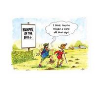 Kevin Milner Beware Of The Bull Countryside Greetings Card Kevin Milner Multicolor