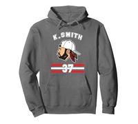 Kevin Smith VASHL Street Hockey League Jersey Team Hawks 37 Pullover Hoodie, Adult Unisex, Asphalt Grey, X-Large