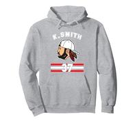 Kevin Smith VASHL Street Hockey League Jersey Team Hawks 37 Pullover Hoodie, Adult Unisex, Heather Grey, XX-Large