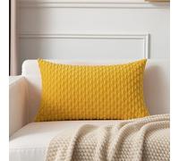 Kevin Textile 12x20 Inch Pillow Cover 1 Pack Boho Decorative Soft Striped Corduroy Lumbar Farmhouse Color Accent Rectangle Cushion Case for Living Room Couch Sofa Bed, Mustard Yellow