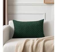Kevin Textile 14x24 Inch Pillow Cover 1 Pack Boho Christmas Decorative Soft Striped Corduroy Lumbar Farmhouse Color Accent Rectangle Cushion Case for Living Room Couch Sofa Bed, Army Green
