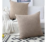 Kevin Textile Decor Burlap Natural Style Lined Linen Throw Pillow Cases Cushion Cover for Bed/Sofa, 26x26 inch(2 Pieces, Natural Linen)