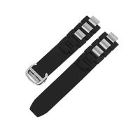 Kevisae Black Rubber Silicone Watch Band Compatible with Must De Cartier 21 Century Chronograph Quartz-Rubber Watch Band Strap for 20mm Cartier
