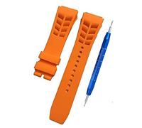 Kevisae Rubber Silicone Watch Band Compatible with 25mm Richard Mille Black Orange Red Watch Strap- 25 * 20mm Richard Mille Rubber Watch Band Strap