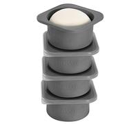 KEVJES PLUS 1000ml Pizza Dough Proofing Boxes for DIY Artisan Pizza, Food Grade Silicone Stackable Containers with Lids, Sturdy Reinforced Steel. Freezer, Fridge, Dishwasher Safe (4Space Grey Plus)