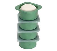 KEVJES PLUS 1000ml Pizza Dough Proofing Containers for DIY family Artisan Pizza, Food Grade Silicone Stackable Boxes with Lids, Freezer, Fridge, Dishwasher Safe,4sets (Green)