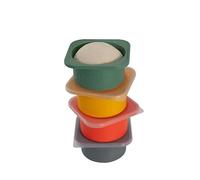 KEVJES PLUS 1000ml Pizza Dough Proofing Containers for DIY family Artisan Pizza, Food Grade Silicone Stackable Boxes with Lids, Freezer, Fridge, Dishwasher Safe,4sets (Green+Space Gray+Yellow+Red)