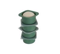 KEVJES PLUS 1000ml Pizza Dough Proofing Containers for DIY family Artisan Pizza, Food Grade Silicone Stackable Boxes with Lids, Freezer, Fridge, Dishwasher Safe,4sets (Green)