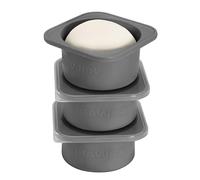 KEVJES PLUS Large 1000ml Pizza Dough Proofing Boxes for DIY Artisan Pizza, Food Grade Silicone Stackable Containers with Lids. Freezer, Fridge, Dishwasher Safe (3Space Grey Plus)