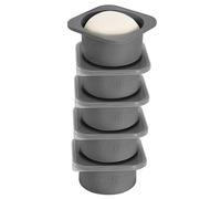 KEVJES PLUS-Large 1000ml Pizza Dough Proofing Boxes for DIY Artisan Pizza, Food Grade Silicone Stackable Containers with Lids. Freezer, Fridge, Dishwasher Safe (5Space Grey Plus)