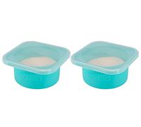 KEVJES Stackable Silicone Artisan Pizza Dough Proofing Box Proving Containers with Lids pizza making accessories-2 pack-500ml portion (Blue)