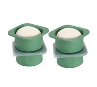 KEVJES Stackable Silicone Artisan Pizza Dough Proofing Proving Trays with Air-tight Lids-4pack-500ml Volume for 250g Dough Ball (Green)