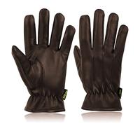 Kevlar Lined Cut Resistant Leather Gloves Anti Slash Heat Fire Police Security Work Wear Uniform Dress SIA Search Safety Protection Gloves (Dark Brown, S)
