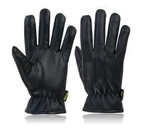 Kevlar Lined Cut Resistant Leather Gloves Anti Slash Heat Fire Police Security Work Wear Uniform Dress SIA Search Safety Protection Gloves (Black, L)