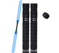 Kevrnabxi 2 Piece Splicing Lightsaber, RGB 8 Color Change LED Sword Metal Handle Heavy Duel Sound Two-in-one Saber Cosplay Stage Props (31.49 Inches)