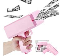 Kevrnabxi Money Gun Shooter, Super Money Gun for Party Rain, Real Looking Movie Prop Gun, with 100 Props for Party Supplies (Pink)