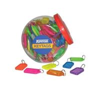 Kevron Plastic Clicktag Key Tag Large Assorted Tub (70 Pack)