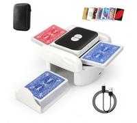 Kevsuvqin Card Shuffler Machine 1-2 Decks, Rechargeable Battery 3000mAh | 2 Modes, Automatic Card Shuffler for Poker, Blackjack, Texas Hold'em, Included USB Charging Cable,Playing Card Tray,Low Noise