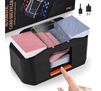 Kevsuvqin Card Shuffler Machine, 3000mAh Automatic Card Shuffler with USB Charging Cable, Two-deck Card Shuffling Machine, Low Noise Card Shufflers suitable for Poker, Texas Hold'em and blackjack