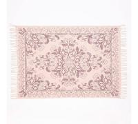 Esselle Home Kew Mauve Antique Print Rug with Tassel 160 x 230cm - Size: 230 x 160 x 1cm - Cream - Wilko
