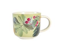 Kew Gardens Fruit and Floral Coffee Mug - Botanical Birthday Porcelain China Vintage Print - 290ml - Green