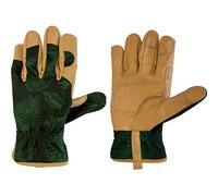 Kew Gardens High Performance Leather Gardening Gloves Brown / Green S Pack of 1