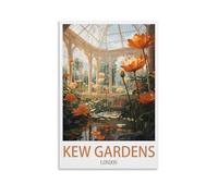 Kew Gardens London Vintage Travel Posters Landscape 08x12inch(20x30cm) Print Poster Home Bathroom Bedroom Office Living Room Decor Canvas Poster
