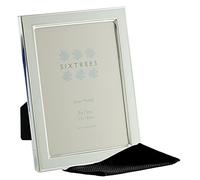 Kew Sixtrees 2-684-57 Silver Plated and White Enamel 7x5 inch Photoframe complete with Microfibre Polishing Cloth (White, 7x5 inch)