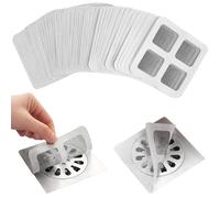 KEWAYO 100 Pack Disposable Shower Drain Hair Catcher, Shower Drain Cover, Waterproof Mesh Drain Cover for Bathroom, Kitchen, Laundry