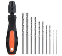 KEWAYO Pin Vise Hand Drill, 0.5-8mm Adjustable Chuck Manual Drill Tool, With 10 Twist Drills, Precision Rotary Tool for Model Making, Jewelry DIY, Wood & Plastic Craft
