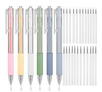 KEWAYO Retractable Pen Utility Knife, 6-Piece Craft Cutting Set with 24 Blades, Precision Pen Cutter for Scrapbooking, Journaling, Card Making & School Projects