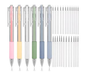 KEWAYO Retractable Pen Utility Knife, 6-Piece Craft Cutting Set with 24 Blades, Precision Pen Cutter for Scrapbooking, Journaling, Card Making & School Projects