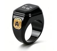 KEWAYO Smart Tasbih Zikr Ring, 18-22 mm Muslim Digital Azan Alarm Clock, Tasbih Counter Smart Ring (Black) (22 mm)