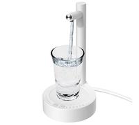 Keweis Portable Electric Water Bottle Pump, Countertop Dispenser for 5 Gallon & Universal Bottles, USB Charging, Automatic, White, Glossy, ABS Plastic, Stainless Steel, Silicone