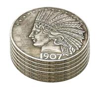 KEWEIYASW 1908 6 piece Morgan Indian Head Ten Dollars US Old Coin Replica Collection United States of America Souvenir Party Gifts