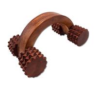 KEWELL Wooden Hand 4 Wheel Massager Roller - Relaxation/Improved Blood Circulation/Body Stress/Acupressure