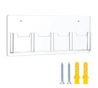 Keweni Acrylic Brochure Pamphlet Holder Brochure Display Stand Business Tri Fold Brochure Multi Slot Holder Rack Wall Mount Clear Pocket Space Saver for Flyer Literature Menu Advertise
