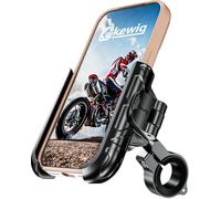 Kewig Motorcycle Phone Mount with Aluminum Alloy Mounting Base [Camera Friendly] [1s Lock & Release] Bike Handlebar Cellphone Holder for Scooter Bicycle ATV, Fit 5.4-7.2" Smartphone