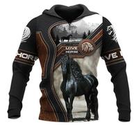 kewing Beautiful Horse Hunting 3D Printed Autumn Men Hoodie Casual Zip Pullover Jacket Streetwear