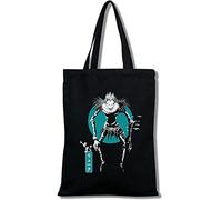kewing Death Note Tote Canvas Bag for Women Girls Casual Daily School Large Capacity Shoulder Bag Ryuk Yagami Light Lawliet Cosplay Handbag for Anime Fans Gift