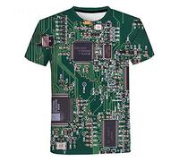 kewing Men Circuit Board Print T Shirts Fashion Creative 3D Digital Printing Short Sleeve Tee Shirt