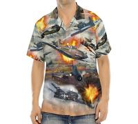 kewing Men's Parrot Printed Hawaiian Shirt Summer Short Sleeve Beach Aloha Shirts Causal Beach Holiday Top