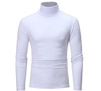 kewing Men's Turtleneck Shirts - Long Sleeve Slim Fit Thermal Top Winter Warm Base Layer Compression Tops White
