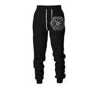 kewing Men's Viking Tattoo 3D Printed Jogger Sweatpants - Elastic Waist Drawstring Hip Hop Tracksuit Bottoms