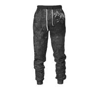 kewing Men's Viking Tattoo 3D Printed Jogger Sweatpants Tracksuit Bottoms Elastic Waist Drawstring Pocket Long Pants Hip Hop Trousers