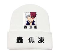 kewing My Hero Academy Unisex Knitted Hat Spring Autumn Winter Thermal Hat Todoroki Shoto Printing Beanie