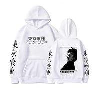 kewing Tokyo Ghoul Anime Hoodie Pullover Sweatshirt Kaneki Ken Graphic Printed Tops Casual Hip Hop Streetwear