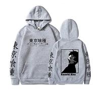 kewing Tokyo Ghoul Anime Hoodie Pullover Sweatshirt Kaneki Ken Graphic Printed Tops Casual Hip Hop Streetwear